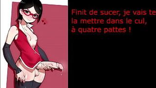 Хентай, инструкция по дрочке, дзёи Сарада и Сакура Футанари, игра с писсингом и задницей, инструкция по дрочке - порно видео